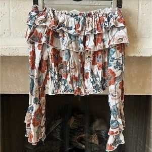 Floral off the shoulder blouse, worn once